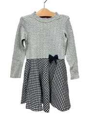 【中古】HOTBISCUITS ホットビスケッツ 子供服 キッズ ワンピース グレー チェック リボン 女の子 120cm＿S19＿セルモアから出品＿s-0381-r19