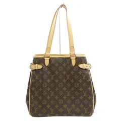 【クリスマスセール】ルイヴィトン Louis Vuitton バティニョール ヴェルティカル モノグラム トートバッグ 肩掛け シンプル 定番 きれいめ エレガント おしゃれ ブラウン ゴールド レザー M51153【中古 AB品】 当店通常価格142800円