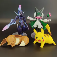 プラモデル【未検品/ジャンク】ポケモンプラモコレクション マスカーニャ・ソウブレイズ　クイック!!ピカチュウ(バトルポーズ)・イーブイ(おやすみポーズ) 汚れ・ホコリ付着あり 難ありまとめ売り バンダイ 完成品 組立済み 1681