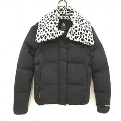 【美品】ルコックゴルフ 4WAYダウンジャケット 黒×白 襟ダルメシアン柄 襟・袖着脱可  レディース M ゴルフウェア le coq sportif