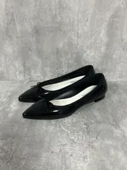 TEMPERATE ポインテッドトゥレイン バレエシューズ フラット パンプス size40 25㎝/黒 ■■ レディース