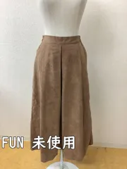 FUN タグ付き未使用 薄茶色スカート ウエストゴム サイズフリー