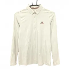 【新品】アディダス 長袖ポロシャツ ライトベージュ UPF50 ストレッチ レディース M ゴルフウェア adidas