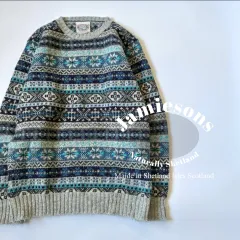 JAMIESONS / UNITED ARROWS取扱　フェアアイル 総柄　クルーネックニット