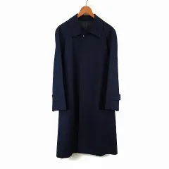 ランバン LANVIN ウール ステンカラーコート H44-23  紺 ネイビーのサムネイル