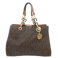 マイケルコース MICHAEL KORS シンシア ミディアム シグネチャー ロゴ サッチェル トートバッグ チェーン MKロゴ 茶 ブラウン /AE