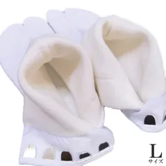 足袋 ストレッチ フリース足袋 つま先まであったかい 振袖 成人式にも W18 NO418 白 Ｌ b771