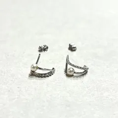 S925 シルバー　銀　silver 華奢　ピアス　パール　ちびパール　2連デザイン　2重デザイン　小さめ　上　上品　アクセサリー　レディース　高見え　オフィス　フォーマル　金属アレルギー対応　可愛い　大人可愛い　着脱らくらく　ギフト　プレゼント　おしゃれ　丸