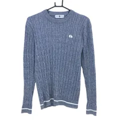 エフィカスオム セーター 杢ネイビー ロゴ白 コットン混 ニット  メンズ 3(L) ゴルフウェア efficace