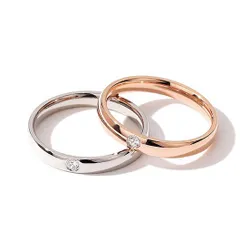 1219 幅3mm ステンレス 1粒ジルコニア リング 男女兼用 金属アレルギー対応