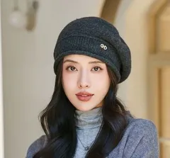 【ベレー帽】ふんわり レディース ニット ベレー ニットキャップ ウール調 伸縮性 防寒 小顔効果 かわいい おしゃれ コーデに合わせやすい