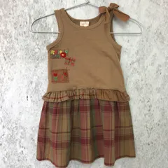 【 新品 タグ 付き 】 KP ケーピー ドッキング ノースリーブ ワンピース ブラウン 100サイズ □〇