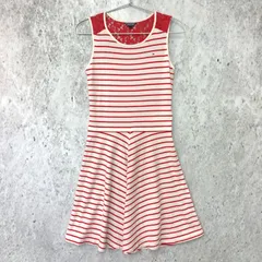 TommyHilfiger トミーヒルフィガー ボーダー ノー スリーブ ワンピース レッド 164サイズ □〇