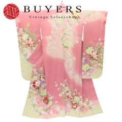中古 振袖 正絹(金銀糸除く) ピンク 成人式 チューリップ スズラン 和装 呉服 和服 きもの レディース 女性 中古】 振袖 正絹(金銀糸除く) ピンク 成人式 チューリップ スズラン