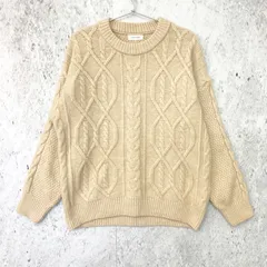 Ambre Neige アンブルネージュ ケーブル クルーネック ニット ベージュ Fサイズ ◇〇のサムネイル