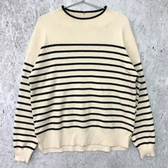 GLOBAL WORK グローバルワーク メルティ スタンド スリット プルオーバー ホワイト ボーダー Mサイズ ◇〇