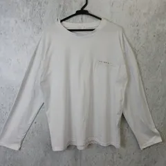 シンプル ロンT ホワイト バックプリント 長袖 白 Tシャツ プリント ロゴ トップス メンズ 〇□