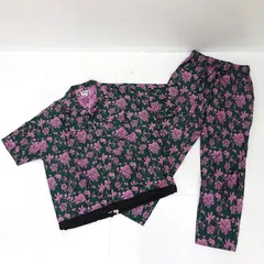 【三重店】UNSELDs フローラルジャガード ミリタリーシャツ イージーパンツ  セットアップ グリーン サイズ:L （アンセルズ/花柄）【104-C273】