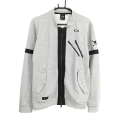 【超美品】オークリー ジャケット 杢グレー×黒 胸ジップポケット ダブルジップ メンズ L ゴルフウェア Oakley