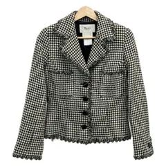 Rene(ルネ) ジャケット サイズ36 S レディース - アイボリー×黒 長袖/千鳥格子柄/春/秋