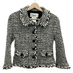 Rene(ルネ) ブルゾン サイズ36 S レディース - 黒×白 長袖/ツイード/春/秋