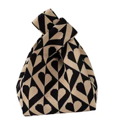 【数量限定】手提げ レディースニット素材 買い物 コンパクトサイズ ニットバッグトート ミニトートバッグ [Euyqs]