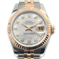 ロレックス Rolex 腕時計 デイトジャスト 179171G 10ポイント ダイヤインデックス メテオライト シルバー文字盤 ルーレット刻印 ランダムシリアル デイト K18PG SS 自動巻き 【OH済み】 【中古】のサムネイル