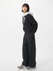 UNIQLO  ブラッシュドジャージーワイドパンツ 479284 08DARKGRAY XXL