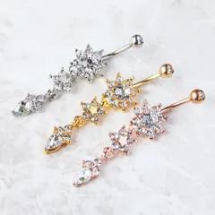 1317 ボディピアス バナナバーベル 14G へそピアス サージカルステンレス 片耳1個