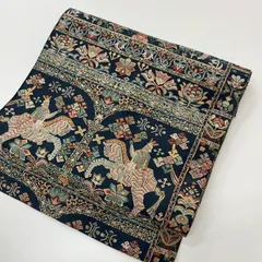 名古屋帯 花唐草 上品な織り出し 八寸 正絹 着物 MA-2292