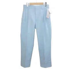 グリーンレーベルリラクシング ユナイテッドアローズ green label relaxing タグ付き さまになるタックパンツ ワイド テーパード 3214-155-3216-7130 S ライトブルー /X