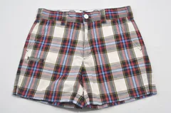 中古 レディース ディッキーズ Dickies ショートパンツ  24インチ 白×赤×青 チェック柄