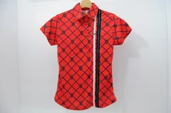 未使用品 レディース ビバハート VIVA HEART 半袖ポロシャツ 40(M) 赤 レッド ロープ柄