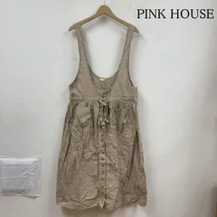 ピンクハウス ジャンパースカート ノースリーブ ワンピース チェック柄 リボン 大きめ レディース 表記無し ISItems【USED】【古着】【中古】50123995