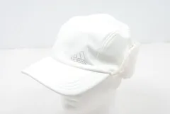 中古 アディダス adidas キャップ フリー 54-57ｃｍ ホワイト 白 ボア付き 　レディース