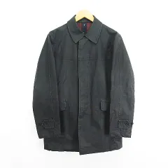 タケオキクチ TAKEO KIKUCHI ステンカラーコート アウター 長袖 ハーフ丈 比翼 コットン 2 ダークブラウン ※EKM