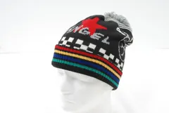 中古 カステルバジャック JC de CASTELBAJAC ニット帽 フリー 42 ブラック 黒 ボンボン付き カラフル ベア　レディース