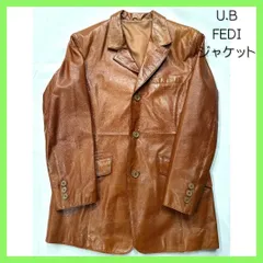U.B FEDI ライダース ジャケット アウター Lサイズ L レザー ブラウン 茶色 ユービーフェディ ライダース レザージャケット