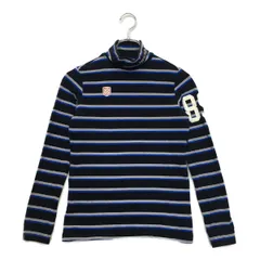 中古 レディース パーリーゲイツ PEARLY GATES 長袖シャツ 0(S) 紺 モックネック ボーダー