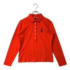 中古 レディース キャロウェイ Callaway 長袖ポロシャツ L 赤 レッド シンプル