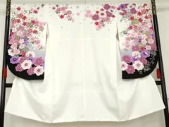 平和屋着物●小振袖　二尺袖　刺繍　枝花文　暈し染め　金彩　洗える着物　AABE2876cs