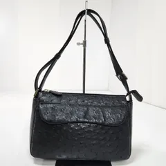 未使用【JRA認定】オーストリッチ　ハンドバッグ　本革　レザー ブラック