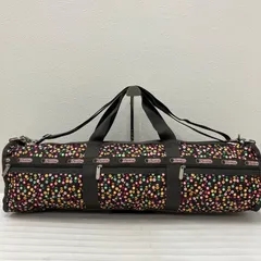 7248　LeSportsac　レスポートサック　 ハンドバッグ　2way　ショルダーバッグ　 横長　ヨガバッグ　花柄　総柄　 ブラウン系　茶系　ナイロン　軽量　 レディース