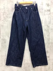 a.ｖ.v アーヴェヴェ ハイウエスト ストレート ワイド デニムパンツ sizeL/紺 ■■ レディース