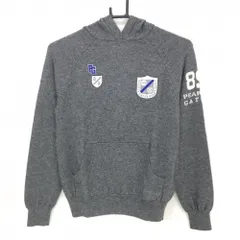 【超美品】パーリーゲイツ フード付セーター グレー 複数ワッペン カシミヤ混 ニット レディース 0(S) ゴルフウェア PEARLY GATES