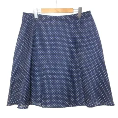 ニューヨーカー NEWYORKER 美品 大きいサイズ 総柄スカート ひざ丈 フレア 17 4L相当 紺 ネイビー /X