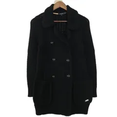 Burberry バーバリーロンドン　カシミヤ混 ダブルブレスト　ニットコート カーディガン　黒　三陽商会　1　厚手　ロゴボタン