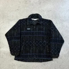 90s USA製 Columbia Boa Fleece Jacket 【 black pattern 】 コロンビア ボア フリース ジャケット 【 ブラック 総柄 】