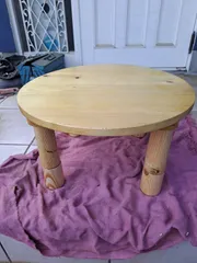 可愛いおチビちゃんの ちゃぶ台 丸テーブル おママごと ディスプレイ棚　高３段階