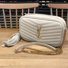 新品同様 サンローラン ルー チェーンショルダーバッグ オフホワイト GD金具 612579 14690